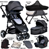 Baby Home 945 Paris Travel Sistem Bebek Arabası Anne Yanı Sepet Beşik 7'in 1 Full Takım - 4