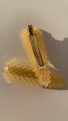 Turuncu Renkli Damla Model Gold Pens Kıskaçlı 2'li Saç Tokası Handmade El Yapımı Epoksi Hediyelik thumbnail 5