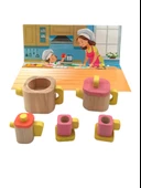 Minik Şeflerin En İyi Arkadaşı: Ahşap Minyatür Oyuncak Çay Seti - 1