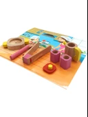 Minik Şeflerin Mutfağı: Minyatür Ahşap Oyuncak Çay Kek Ocak Seti! - 1