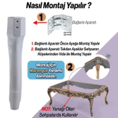 Erva Plastik 4 Adet Sehpa Ayağı 46 cm Beyaz Renk Orta Ayak Zigon Sehpa Mobilya Masa Ayakları Beyaz - 5
