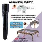 Erva Plastik 4 Adet Sehpa Ayağı 46 cm Siyah Renk Orta Ayak Zigon Sehpa Mobilya Masa Ayakları Siyah - 5