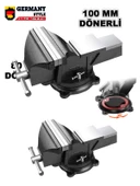 Germany Style PROX Dönerli 100mm 4" Dövme Çelik Sabit Tezgah Masa Mengenesi - 1