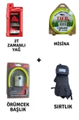 Motorlu Tırpan Seti Misina-Yağ-Örümcek Başlık-Sırtlık - 1