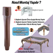 Erva Plastik 4 Adet Sehpa Ayağı 46 cm Ahşap Desenli Orta Ayak Zigon Sehpa Mobilya Masa Ayakları Kahverengi thumbnail 5