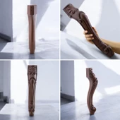 Erva Plastik 4 Adet Sehpa Ayağı 46 cm Ahşap Desenli Orta Ayak Zigon Sehpa Mobilya Masa Ayakları Kahverengi thumbnail 7