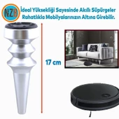 Mobilya Yükseltici Kanepe Koltuk Tv Ünitesi Baza Ayağı Zigon Orta Sehpası Ayak Ayakları Mat Gümüş 17 cm thumbnail 3