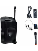 Electromaster 38CM Portatif Taşınabilir Mikrofonlu Amfili Seyyar Ses Sistemi+ Karaoke - 3