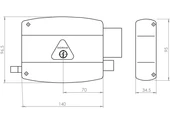 DORAS 1157 TRAJLI ( TİRAJLI ) KİLİT OVAL 14 cm SİLİNDİRLİ TRAJLI ( TİRAJLI ) KİLİT - DEMİR KAPI KİLİDİ - 2