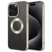 Apple iPhone 15 Pro Kılıf Tek Kamera Çerçeveli Logo Gösteren  Omega Kapak - 5