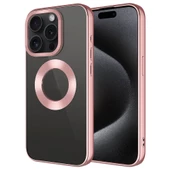 Apple iPhone 15 Pro Kılıf Tek Kamera Çerçeveli Logo Gösteren  Omega Kapak - 4