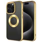 Apple iPhone 15 Pro Kılıf Tek Kamera Çerçeveli Logo Gösteren  Omega Kapak - 1