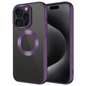 Apple iPhone 15 Pro Kılıf Tek Kamera Çerçeveli Logo Gösteren  Omega Kapak - 9