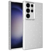 Galaxy S23 Ultra Kılıf Kamera Korumalı Simli Lüks  Koton Kapak - 1