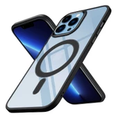 Apple iPhone 13 Pro Kılıf Wireless Şarj Özellikli  Krom Magsafe Silikon Kapak - 3