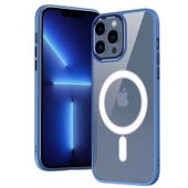 Apple iPhone 14 Pro Max Kılıf Wireless Şarj Özellikli  Krom Magsafe Silikon Kapak - 11