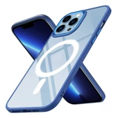 Apple iPhone 13 Pro Kılıf Wireless Şarj Özellikli  Krom Magsafe Silikon Kapak - 1