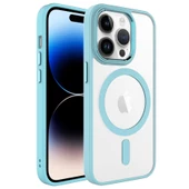Apple iPhone 14 Pro Max Kılıf Wireless Şarj Özellikli  Krom Magsafe Silikon Kapak - 4