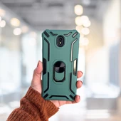 SAMSUNG J7 PRO YÜZÜKLÜ STANDLI TANK KILIF  (ARMOR MILITARY CASE)  YEŞİL - 1