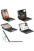iPad Pro 13 2024 Uyumlu Stand Özellikli Renkli Işıklı Klavyeli Tablet Kılfı - 5