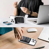 CRD-05 Sade Tasarımlı 2 Hazneli PU Magnetik Standlı Kartlık - 9