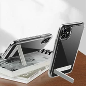 Apple iPhone 12 Kılıf Standlı Şeffaf Silikon  L-Stand Kapak - 7