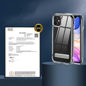 Apple iPhone 12 Kılıf Standlı Şeffaf Silikon  L-Stand Kapak - 8