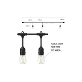 ELEKTRİK KARNAVAL DIŞ MEKAN AYDINLATMA 20 Lİ AMPUL TAKILABİLİR 10 MT - 2