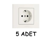 Grano Beyaz Topraklı Priz (5 ADET) Çerçeve Dahil thumbnail 1