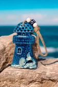 Revard Home Nazar Boncuklu Seramik Deniz Feneri Desenli Büyük Balık Dekoratifli Çok Amaçlı Süs Eşyası 11X20 CM - 3