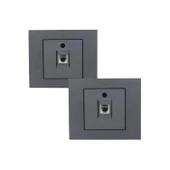 2 Adet Grano Füme Numeris Telefon Prizi Çerçeve Dahildir - 1