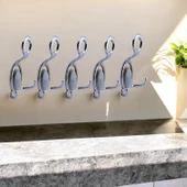 İlknur 5 Adet Portmanto Vestiyer Duvar Askısı Metal Dolap Elbise Askılığı Askılık Krom 5 Adet thumbnail 2