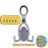 İlknur 5 Adet Portmanto Vestiyer Duvar Askısı Metal Dolap Elbise Askılığı Askılık Krom 5 Adet thumbnail 1