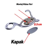 İlknur 5 Adet Portmanto Vestiyer Duvar Askısı Metal Dolap Elbise Askılığı Askılık Krom 5 Adet thumbnail 5