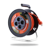 Plastik Makaralı Seyyar CCA Kablo 4 Prizli Monofaze Uzatma Kablosu 3x2.5 mm TTR Kablo 30 Metre thumbnail 6