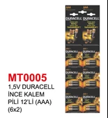 1,5V DURACELL İNCE KALEM PİLİ 12’Lİ (AAA) (6x2) - 1