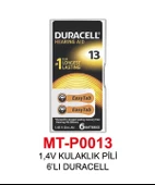 1,4V KULAKLIK PİLİ 6’LI DURACELL - 1