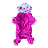 Pink Hearts Polar Kapşonlu Köpek Tulumu,Kıyafeti - 4