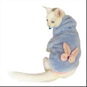 Softie Blue Bunny Kapsonlu Sweatshirt Kedi Süeteri Kedi Kıyafeti - 1