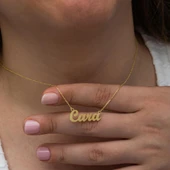 Altın Kaplama 925 Gümüş İsimli Kolye thumbnail 7