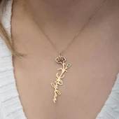 Gül Çiçeği 925 Gümüş İsimli Kolye thumbnail 5