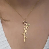 Gül Çiçeği 925 Gümüş İsimli Kolye thumbnail 1