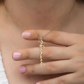 Çiçek Desenli 925 Gümüş İsimli Kolye thumbnail 2