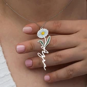 Papatya El Yazısı 925 Gümüş İsimli Kolye thumbnail 2