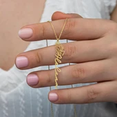 Çiçek Desenli 925 Gümüş İsimli Kolye thumbnail 4