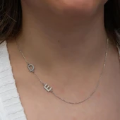 2 Harfli  925 Gümüş İsimli Kolye thumbnail 7