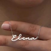 El Yazısı  925 Gümüş İsimli Kolye thumbnail 4