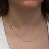 2 Harfli  925 Gümüş İsimli Kolye thumbnail 4