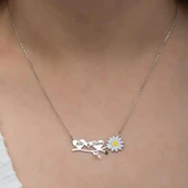 Papatya Kalpli 925 Gümüş İsimli Kolye thumbnail 6