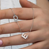 2 Harfli  925 Gümüş İsimli Kolye thumbnail 3